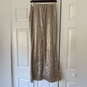 Elegant Gold Sequin Maxi Skirt